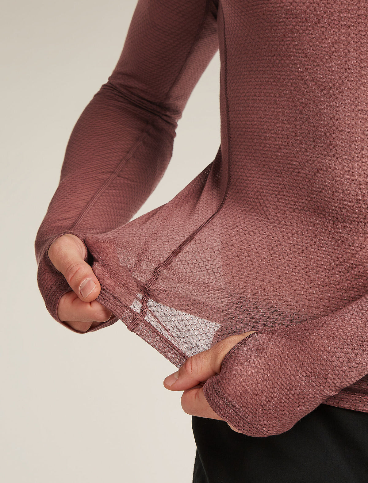 Men's Merino Blend 75 Cool-Lite™ Featherlight™ Long Sleeve Crew Thermal Top Carob - 6
