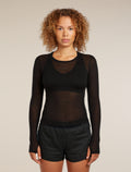 Women's Merino Blend 75 Cool-Lite™ Featherlight™ Long Sleeve Crew Thermal Top Black - 1