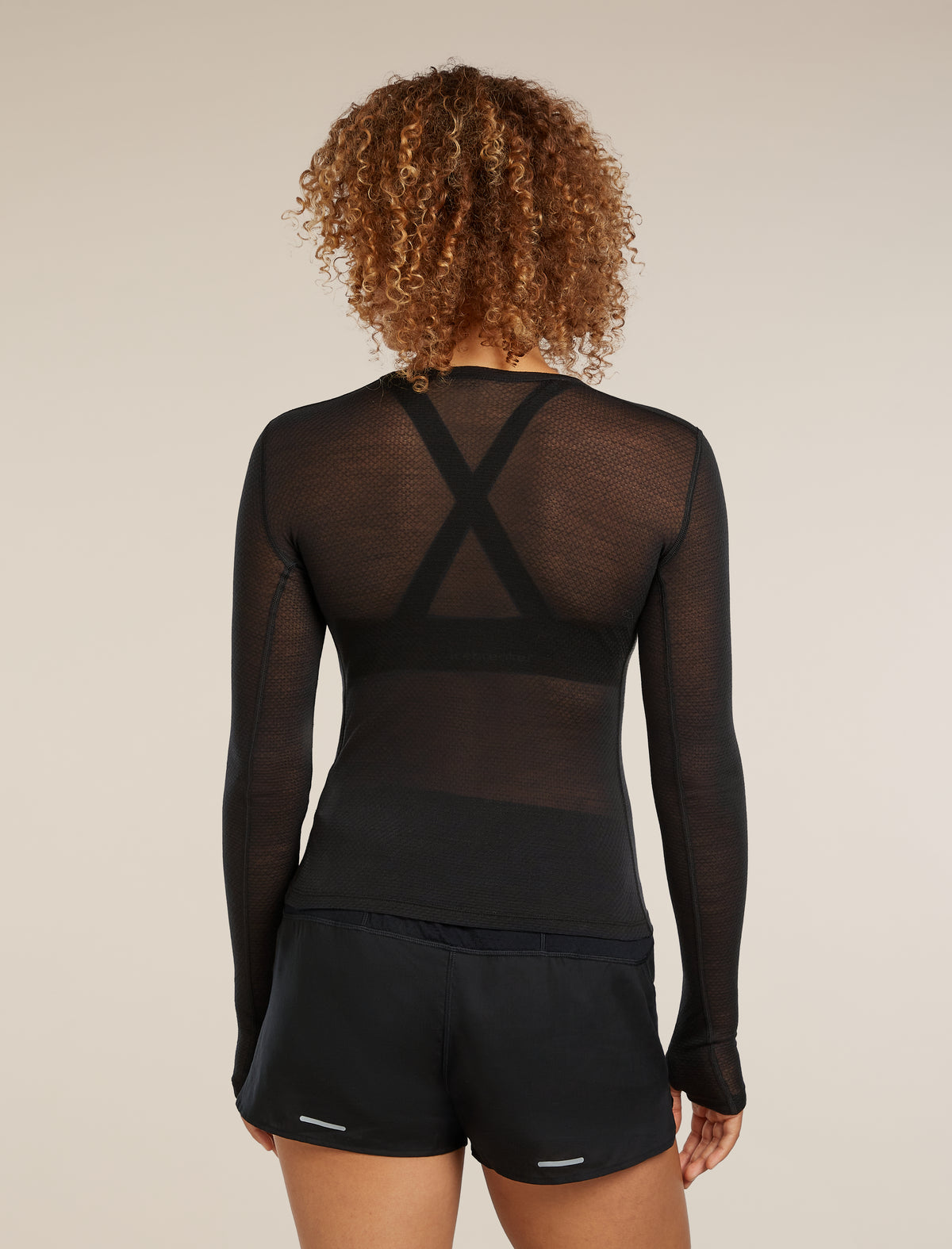 Women's Merino Blend 75 Cool-Lite™ Featherlight™ Long Sleeve Crew Thermal Top Black - 2