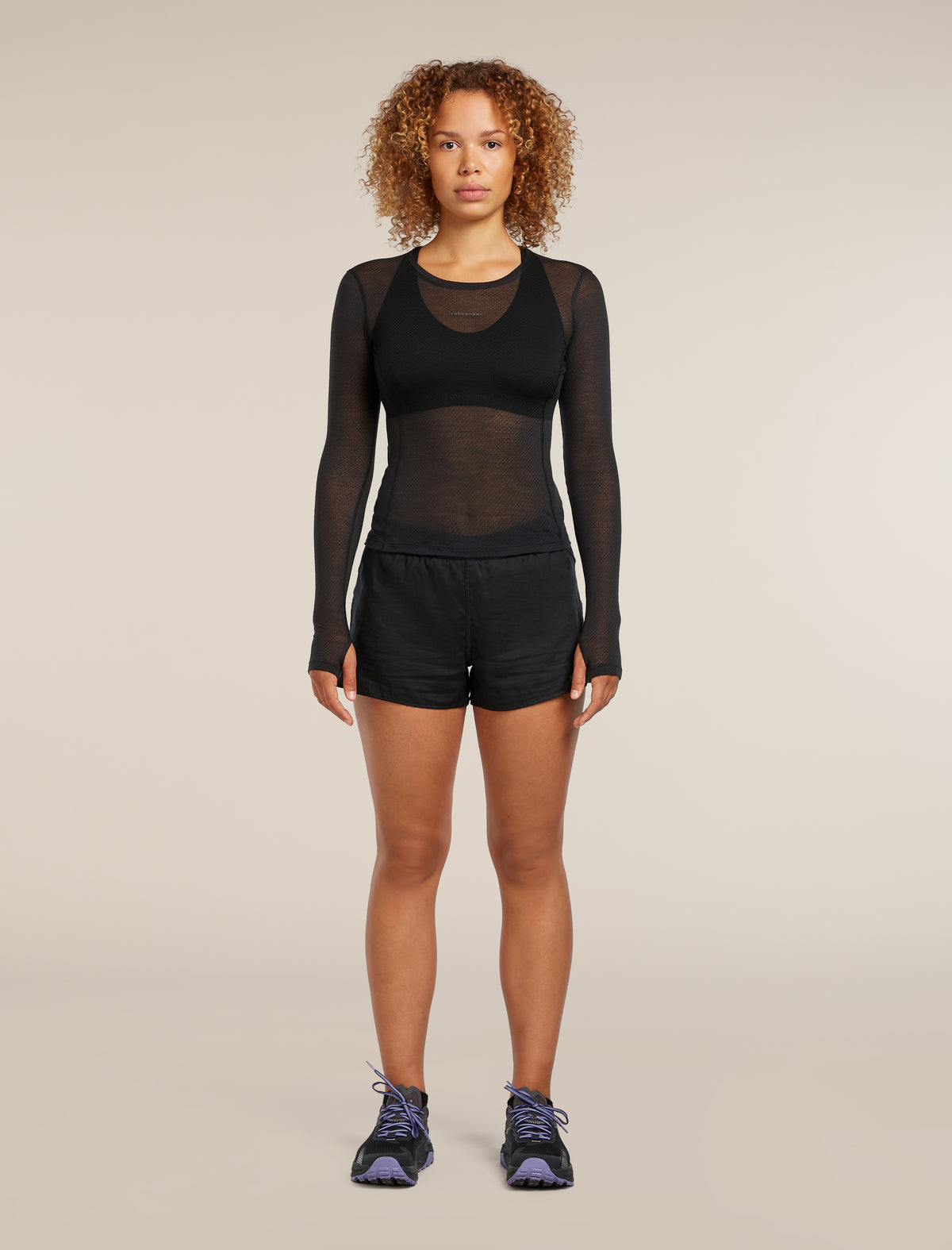 Women's Merino Blend 75 Cool-Lite™ Featherlight™ Long Sleeve Crew Thermal Top Black - 3