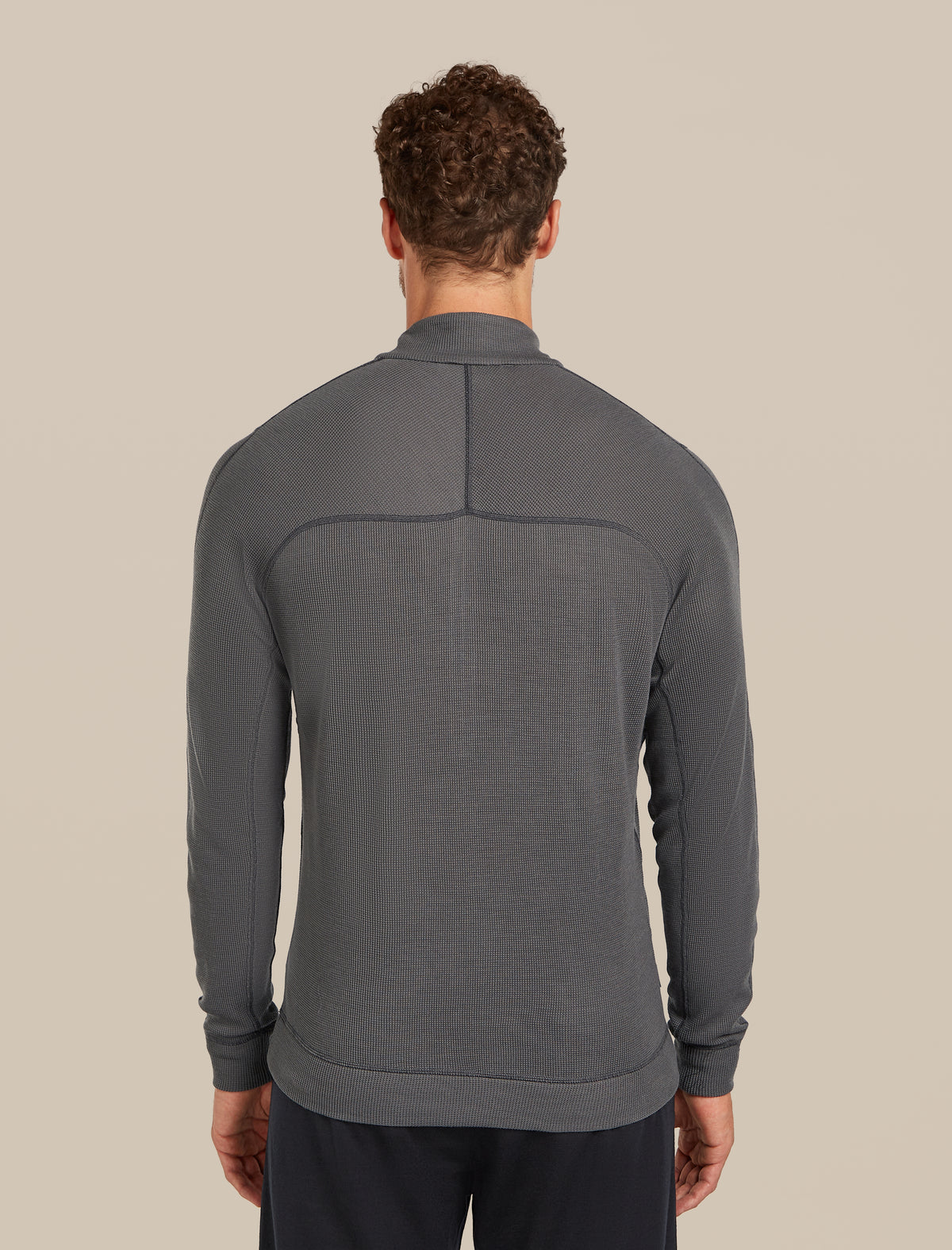 Men's 260 Waffle Knit Wander Half Zip Top Obsidian - 2