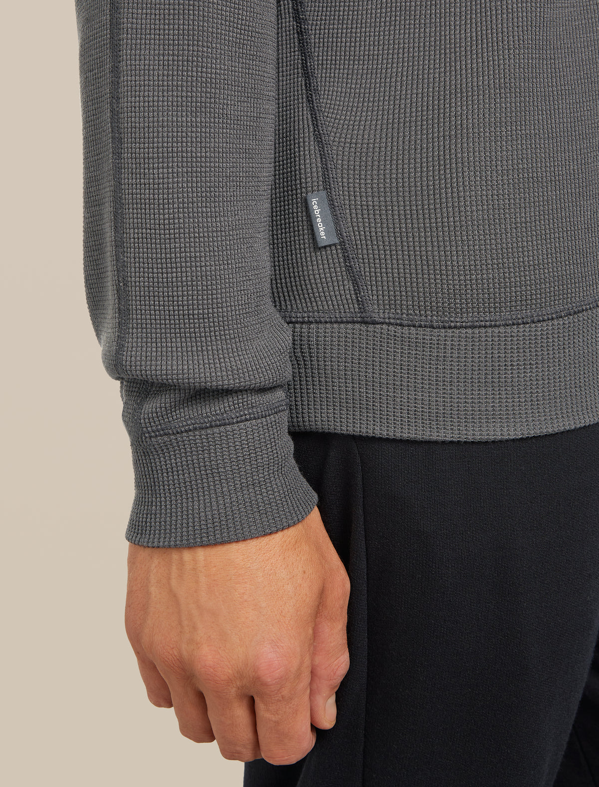 Men's 260 Waffle Knit Wander Half Zip Top Obsidian - 7