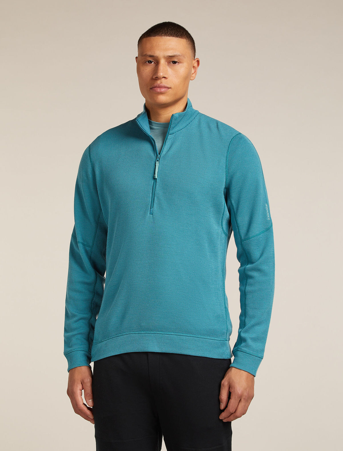 Men's 260 Waffle Knit Wander Half Zip Top Topaz - 1