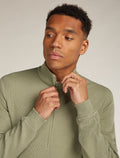 Men's Merino 260 Waffle Knit Wander Long Sleeve Half Zip Lichen - 6