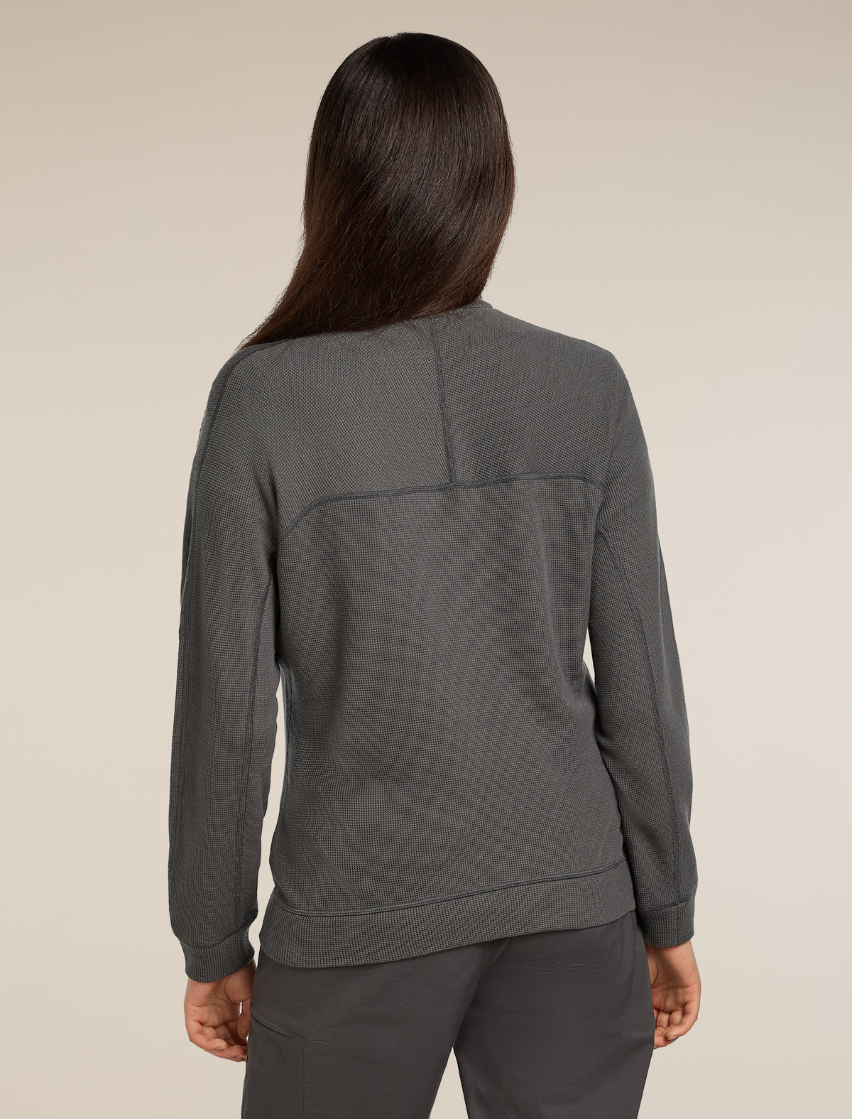 Women's 260 Waffle Knit Wander Half Zip Thermal Top Obsidian - 2
