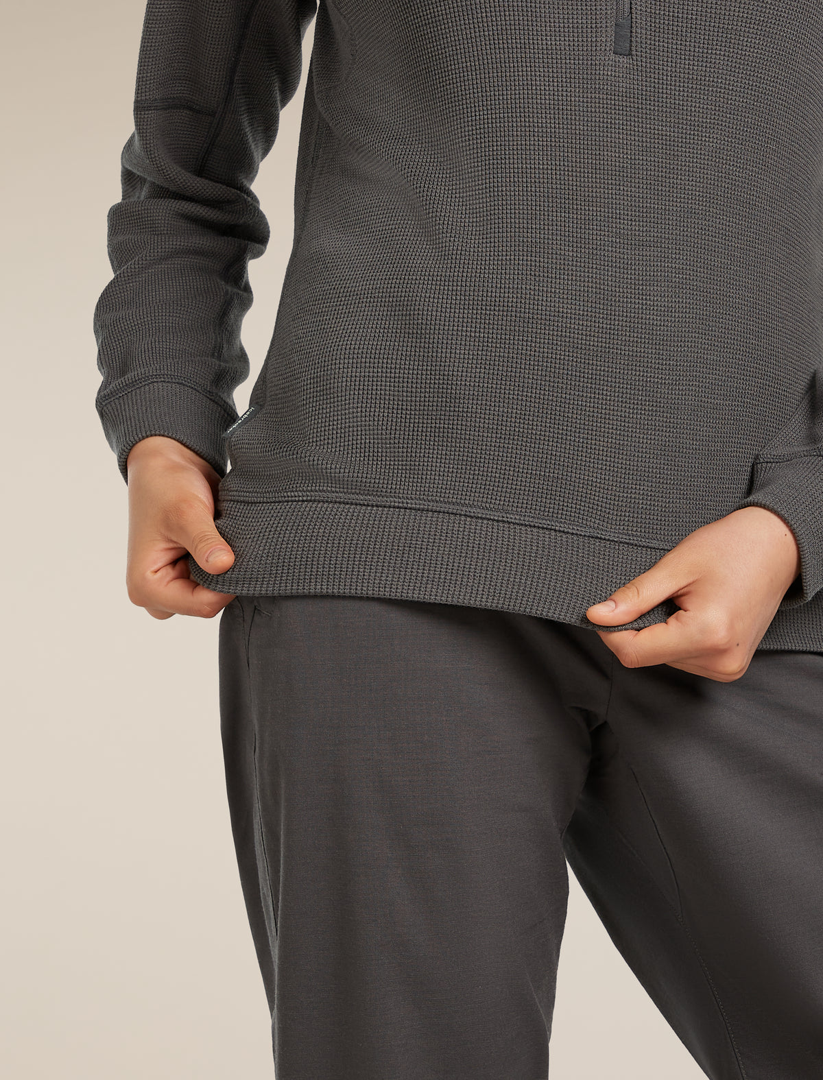 Women's 260 Waffle Knit Wander Half Zip Thermal Top Obsidian - 7