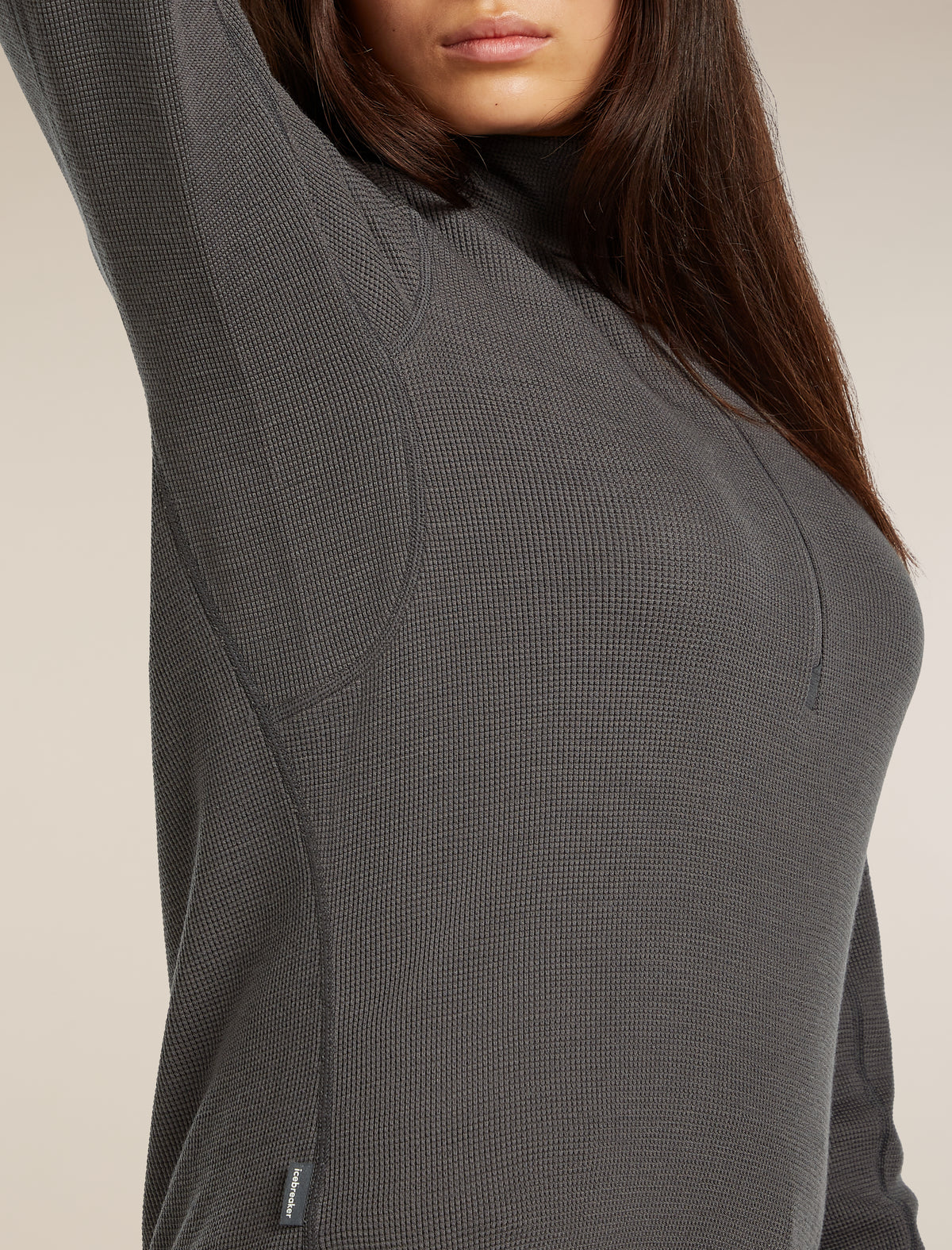 Women's 260 Waffle Knit Wander Half Zip Thermal Top Obsidian - 9