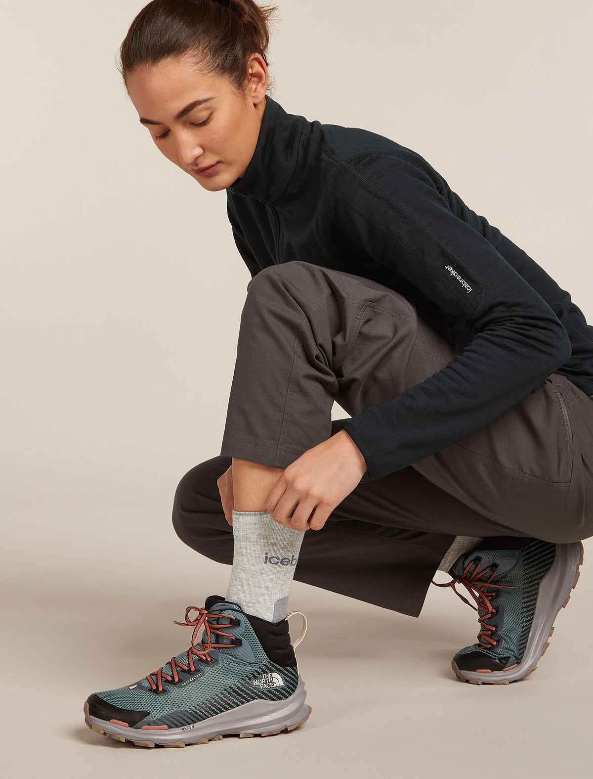 Women's Women Hike+ Crew Socks Blizzard Hthr/Alloy - 1