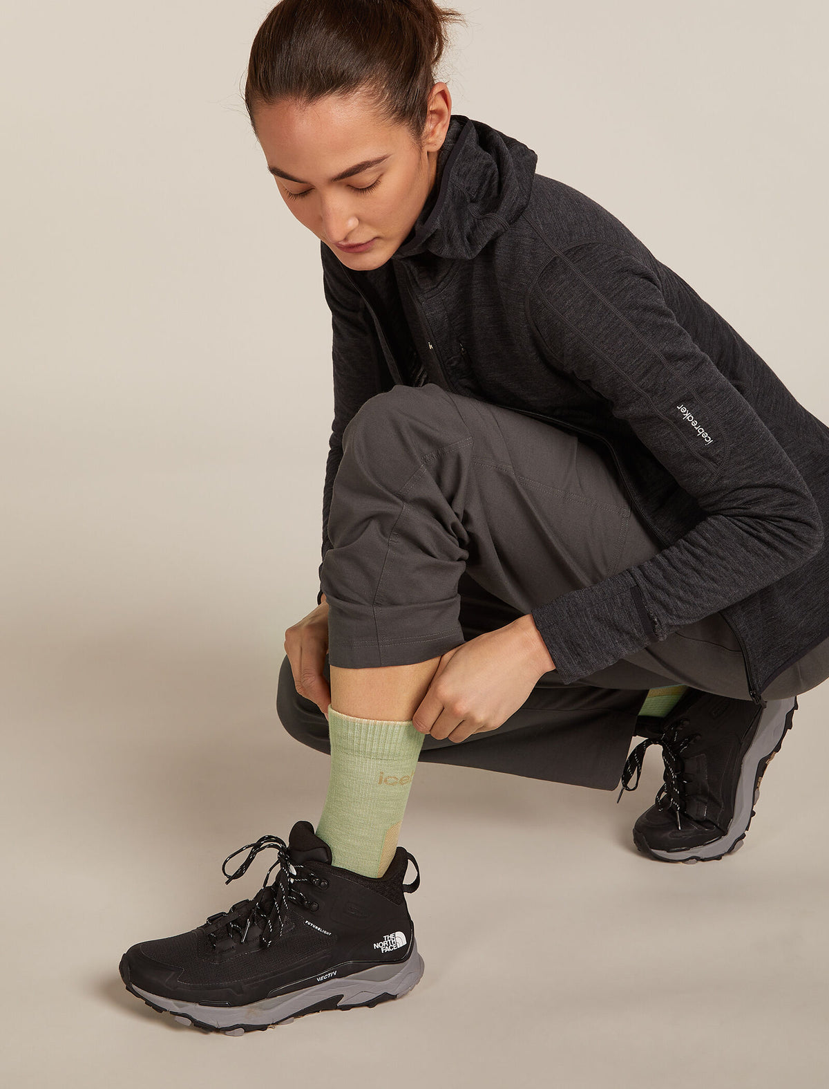 Women's Women Hike+ Crew Socks Lichen/Sand - 1