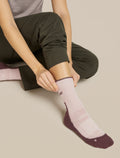 Women Hike+ Crew Socks Pink Quartz/Java - 5