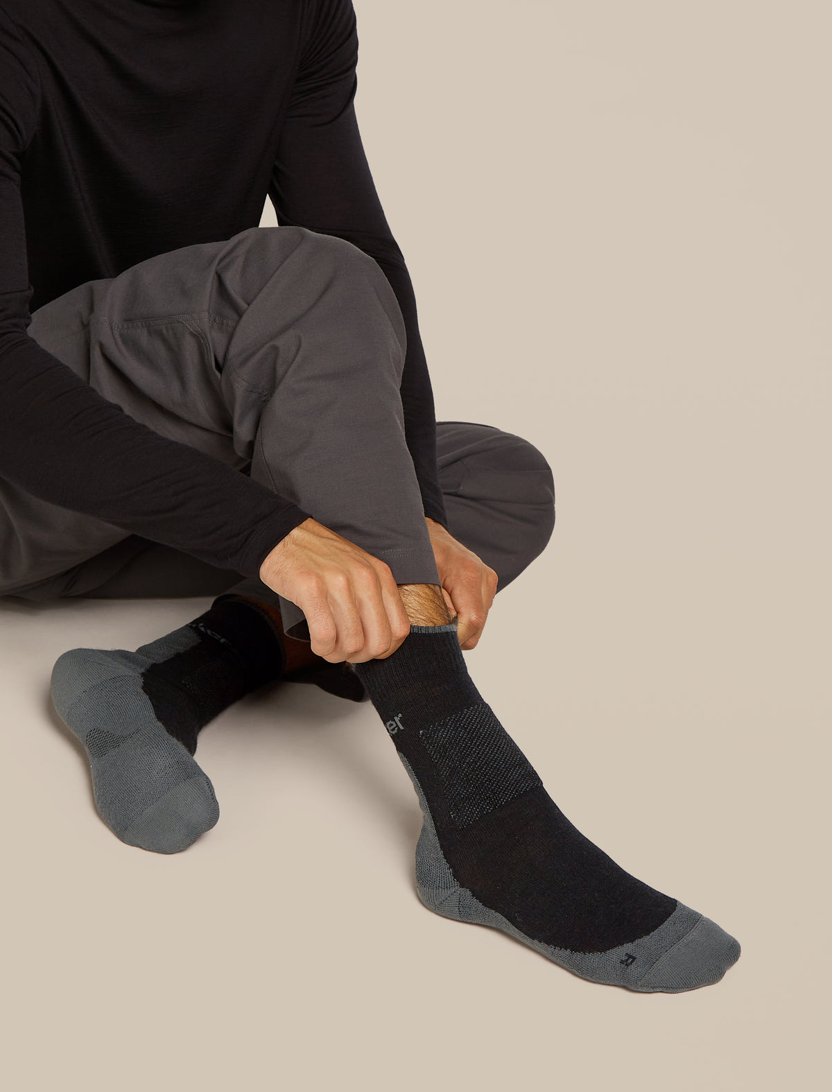 Men's Men Hike+ Crew Socks Black/obsidian - 2