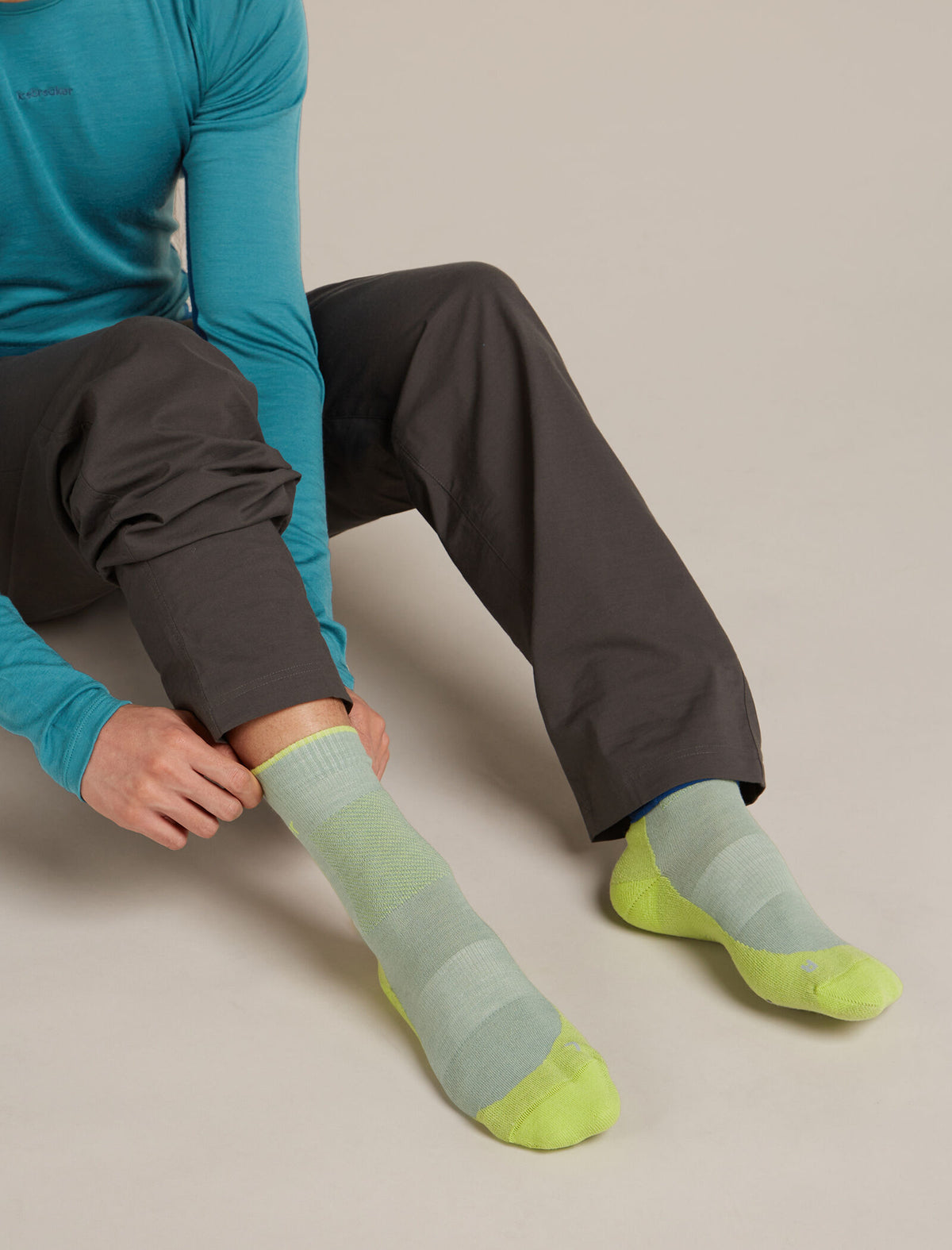 Men's Men Hike+ Crew Socks Seaglass/Peridot - 2