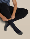 Men Hike+ Crew Socks Midnight Navy/Obsidian - 5