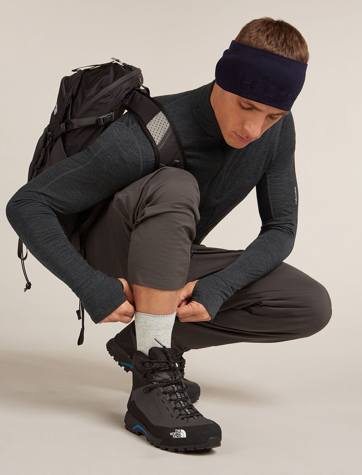 Men's Men Hike+ Crew Socks Blizzard Hthr/Alloy - 1
