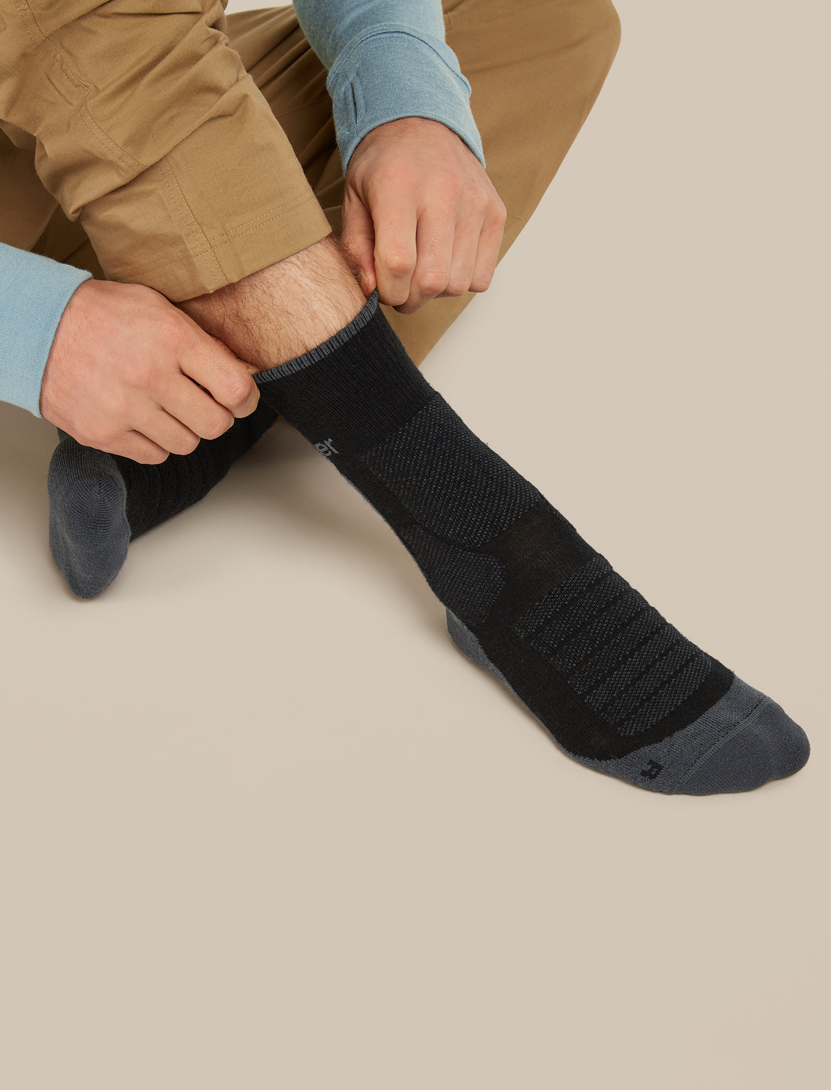 Men Hike+ Crew Socks Black/Obsidian - 5