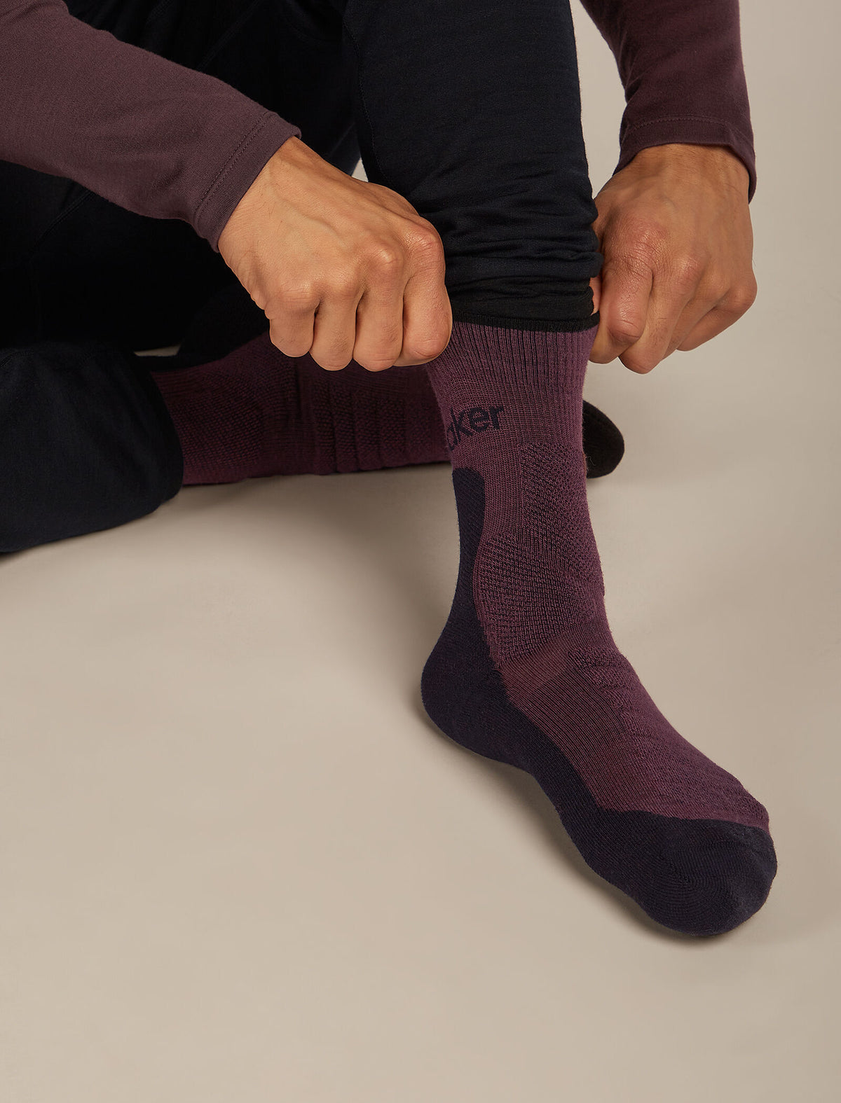 Men's Men Hike+ Crew Socks Java/Black - 2