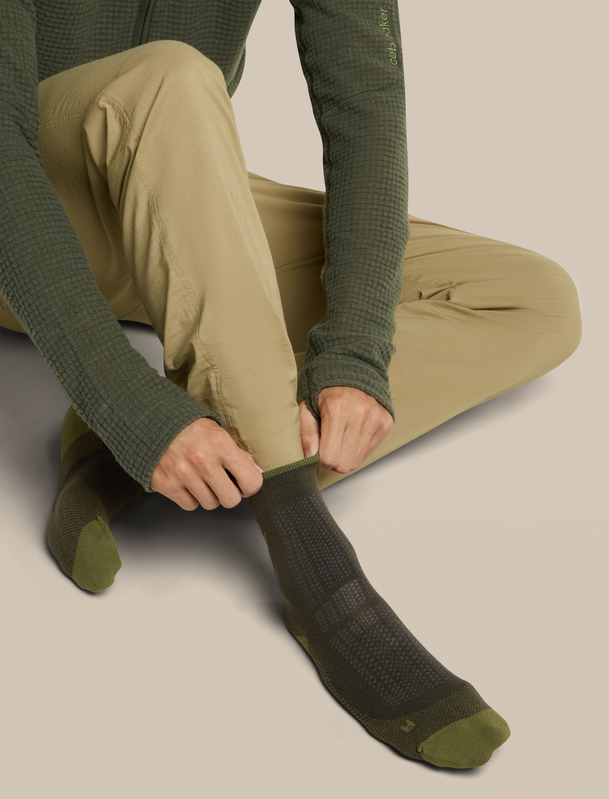 Men Hike+ Quarter Socks Dk Loden/Sphagnum - 5