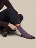 Women Hike+ Quarter Socks Grey Plum/Bittersweet - 5