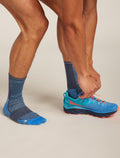 Men's Merino Blend Run+ Ultralight Crew Socks Fusion Dye Arctic/graphite - 1