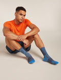 Men's Merino Blend Run+ Ultralight Crew Socks Fusion Dye Arctic/graphite - 2