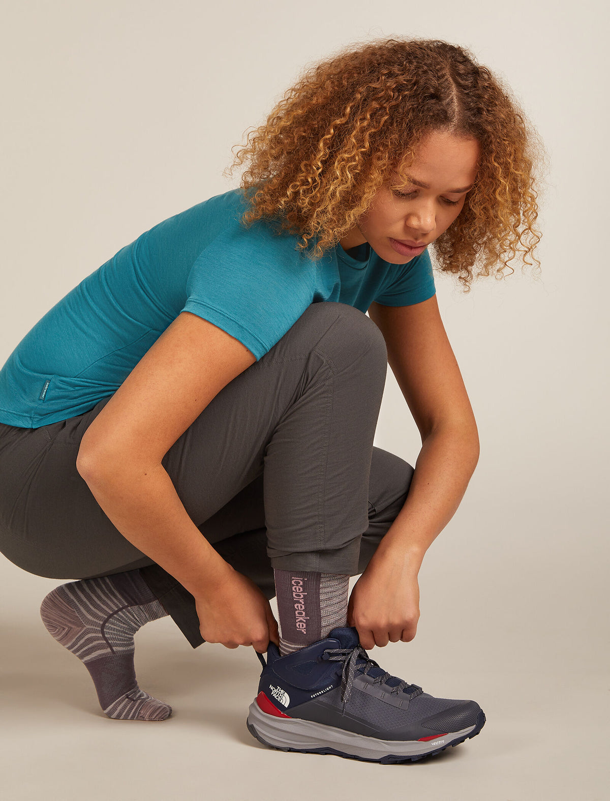Women's Women Run+ Crew Socks Fusion Dye Summit Fd/Java - 1