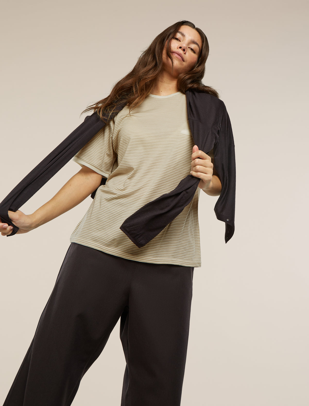 150 T-Shirt Stripe Flagstone/Chalk/S - 14