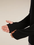 Men's Merino icebreaker Anniversary Original Long Sleeve Half Zip Top Black - 7