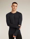 Men's Merino Blend 125 ZoneKnit™ Long Sleeve Crew Thermal Top Black - 1