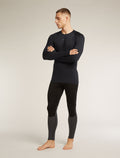 Men's Merino Blend 125 ZoneKnit™ Long Sleeve Crew Thermal Top Black - 3