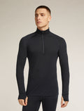 Men's Merino Blend 125 ZoneKnit™ Long Sleeve Half Zip Thermal Top Black - 1