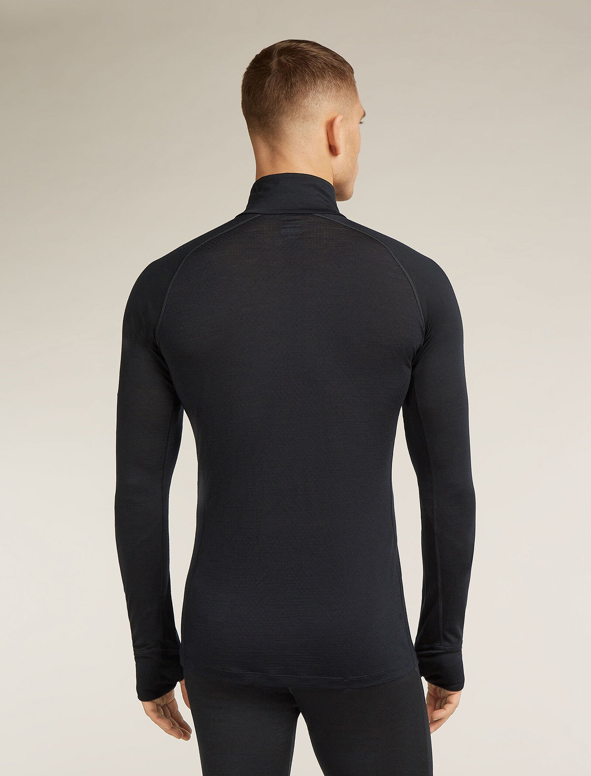 Men's Merino Blend 125 ZoneKnit™ Long Sleeve Half Zip Thermal Top Black - 2