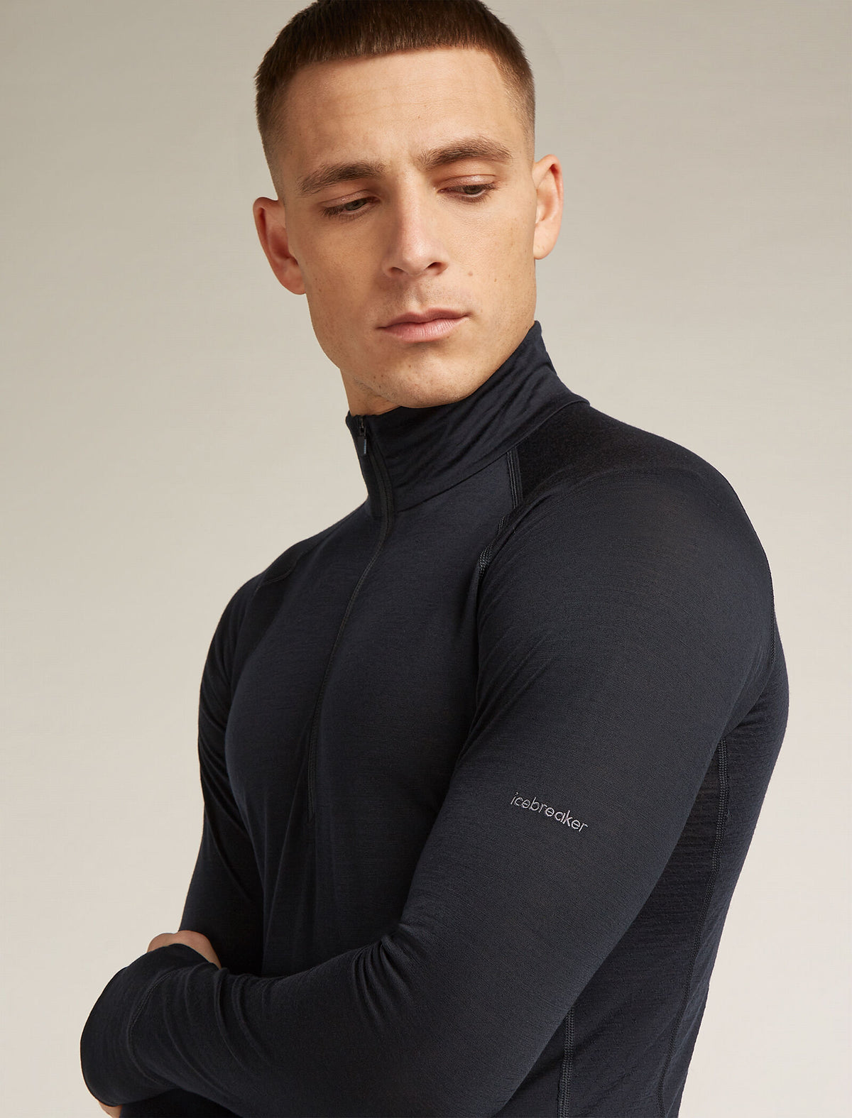 Men's Merino Blend 125 ZoneKnit™ Long Sleeve Half Zip Thermal Top Black - 5