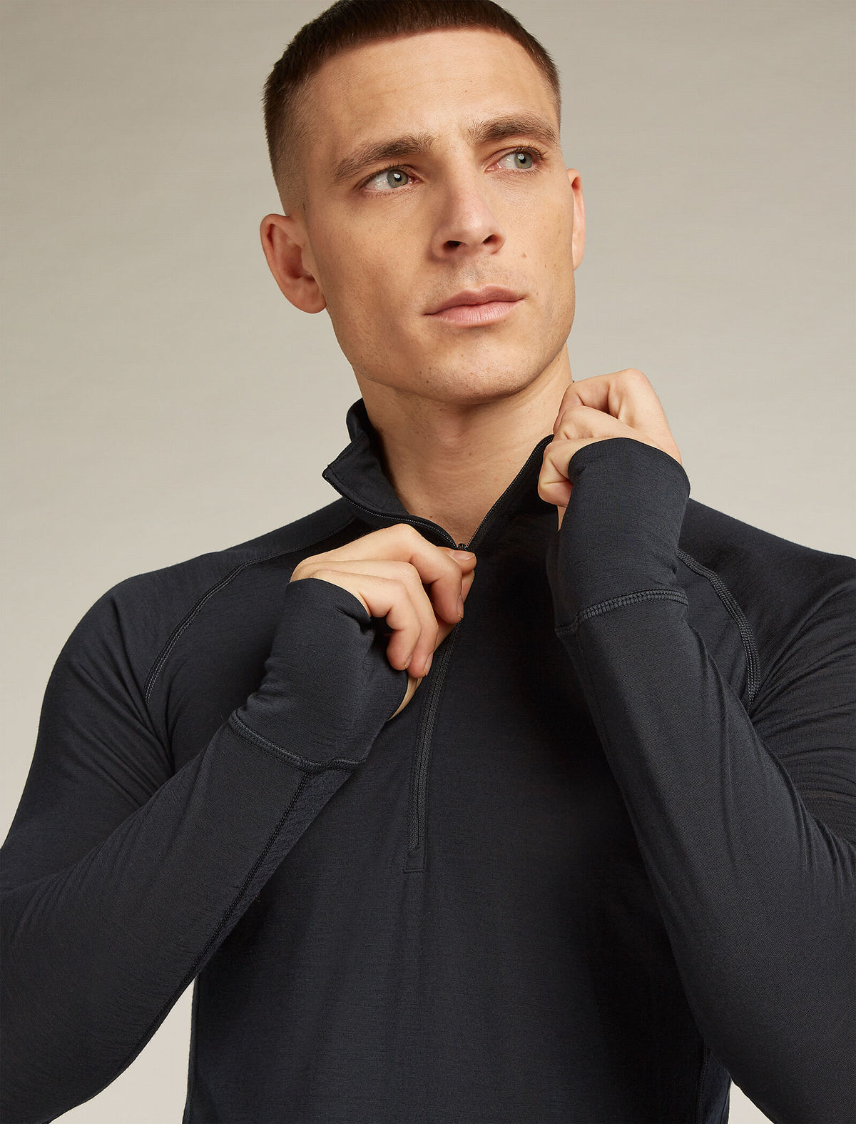 Men's Merino Blend 125 ZoneKnit™ Long Sleeve Half Zip Thermal Top Black - 6