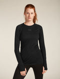 Women's Merino Blend 125 ZoneKnit™ Long Sleeve Crew Thermal Top Black - 1