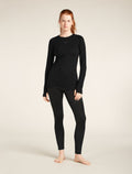 Women's Merino Blend 125 ZoneKnit™ Long Sleeve Crew Thermal Top Black - 3