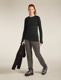 Women's Merino Blend 125 ZoneKnit™ Long Sleeve Crew Thermal Top Black - 4