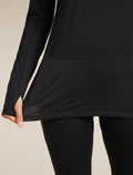 Women's Merino Blend 125 ZoneKnit™ Long Sleeve Crew Thermal Top Black - 6