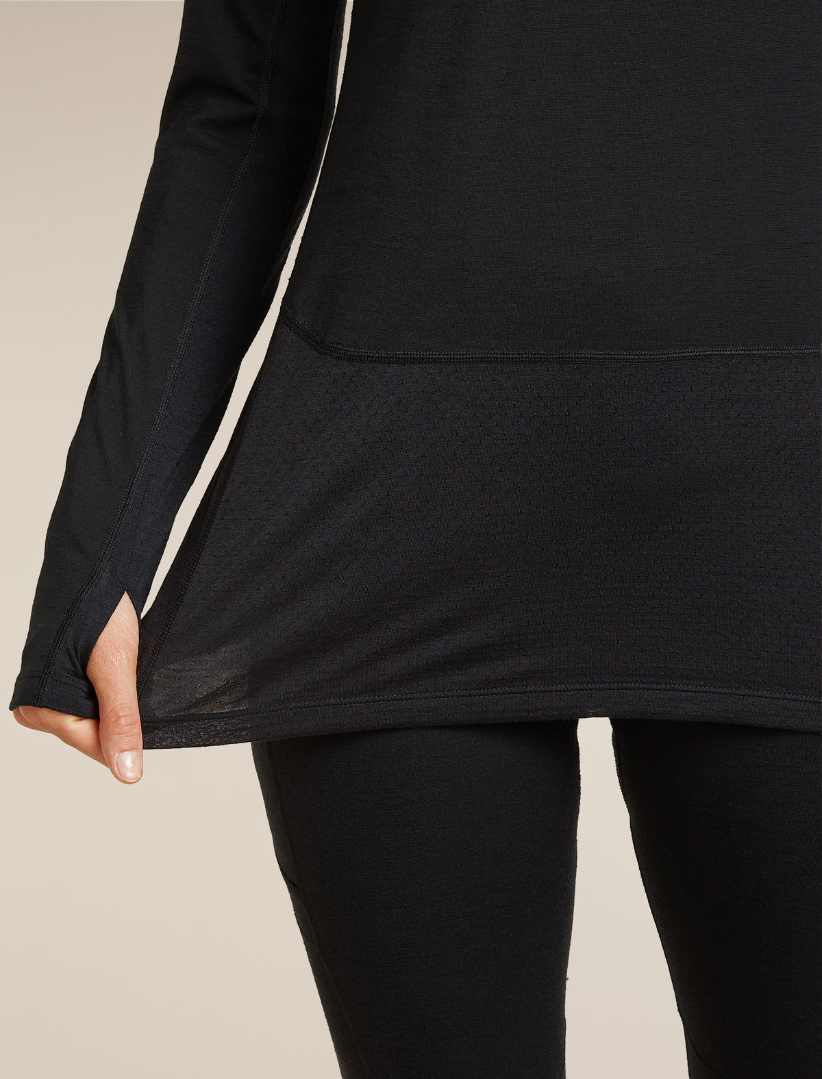 Women's Merino Blend 125 ZoneKnit™ Long Sleeve Crew Thermal Top Black - 6