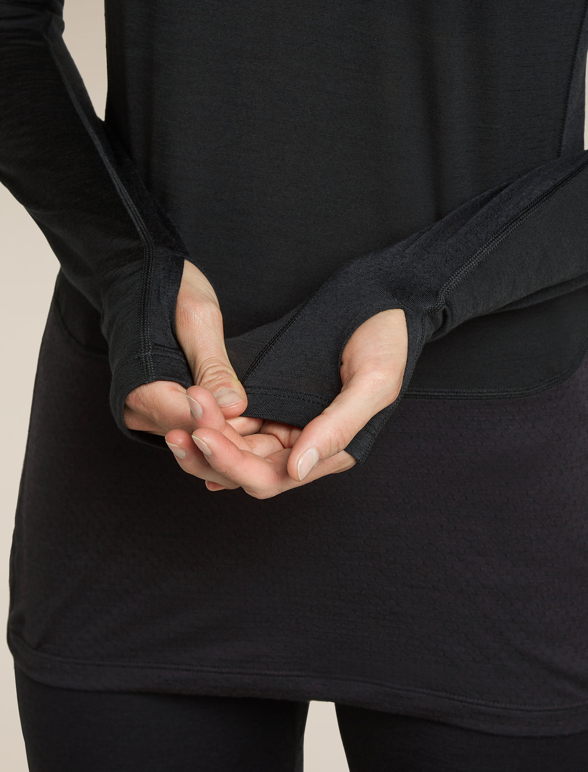 Women's Merino Blend 125 ZoneKnit™ Long Sleeve Crew Thermal Top Black - 7