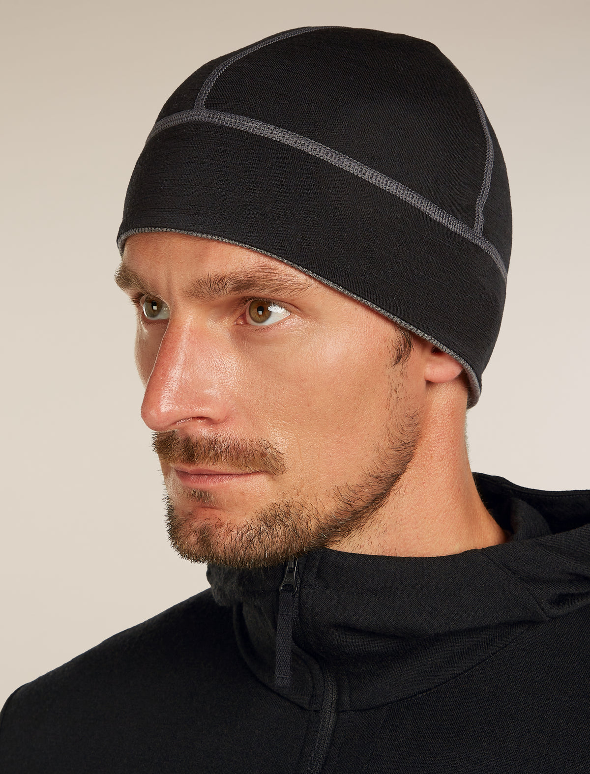 Unisex 260 Waffle Knit Wander Reversible Beanie Obsidian/Black - 10