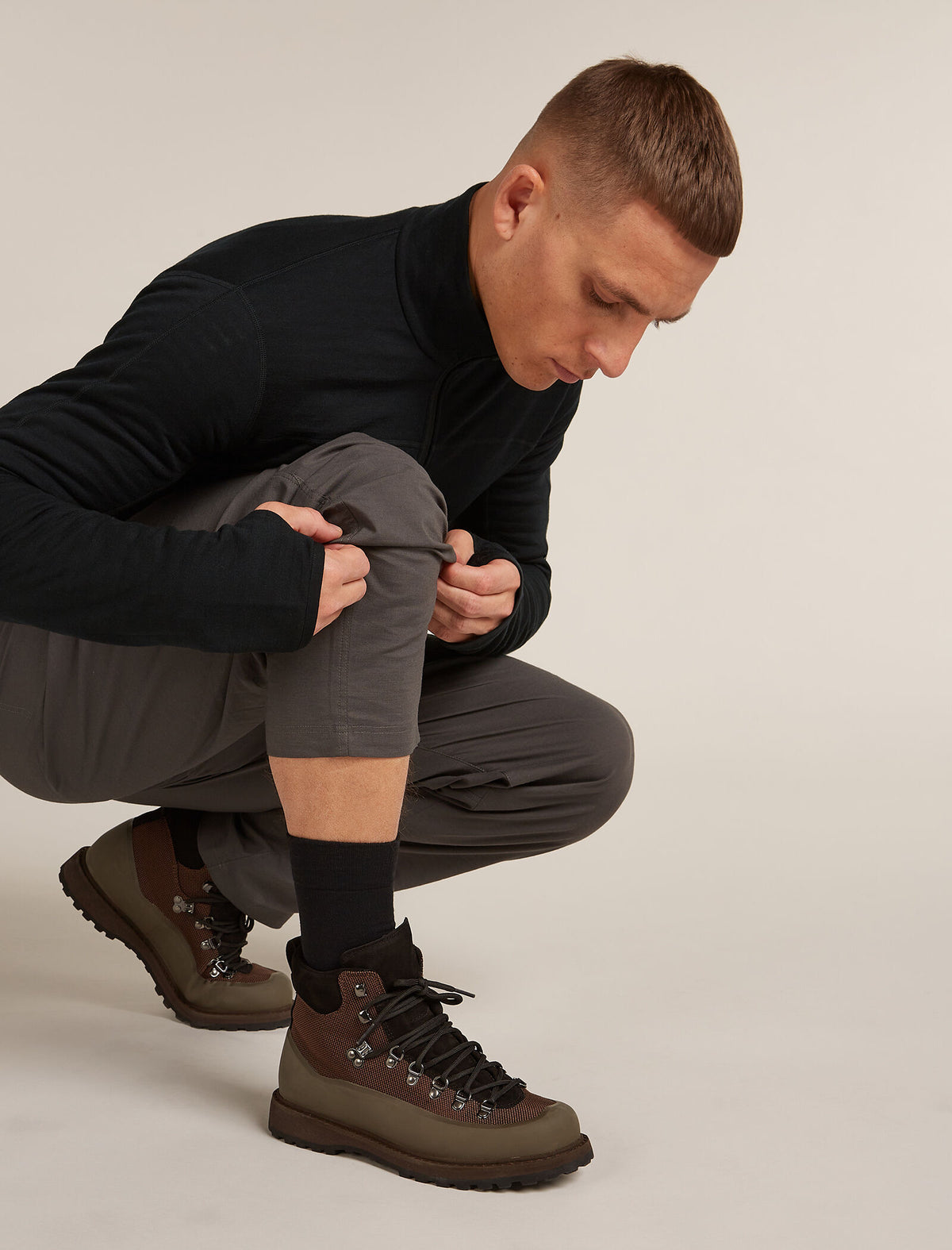 Men's Men Hike+ Liner Crew Socks Black - 1