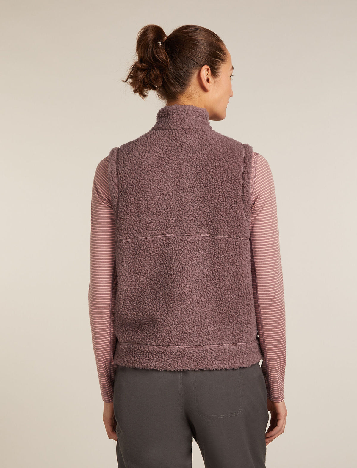 Women's Merino Blend 960 RealFleece™ High Pile Vest Summit Dk Hthr/Blush - 2