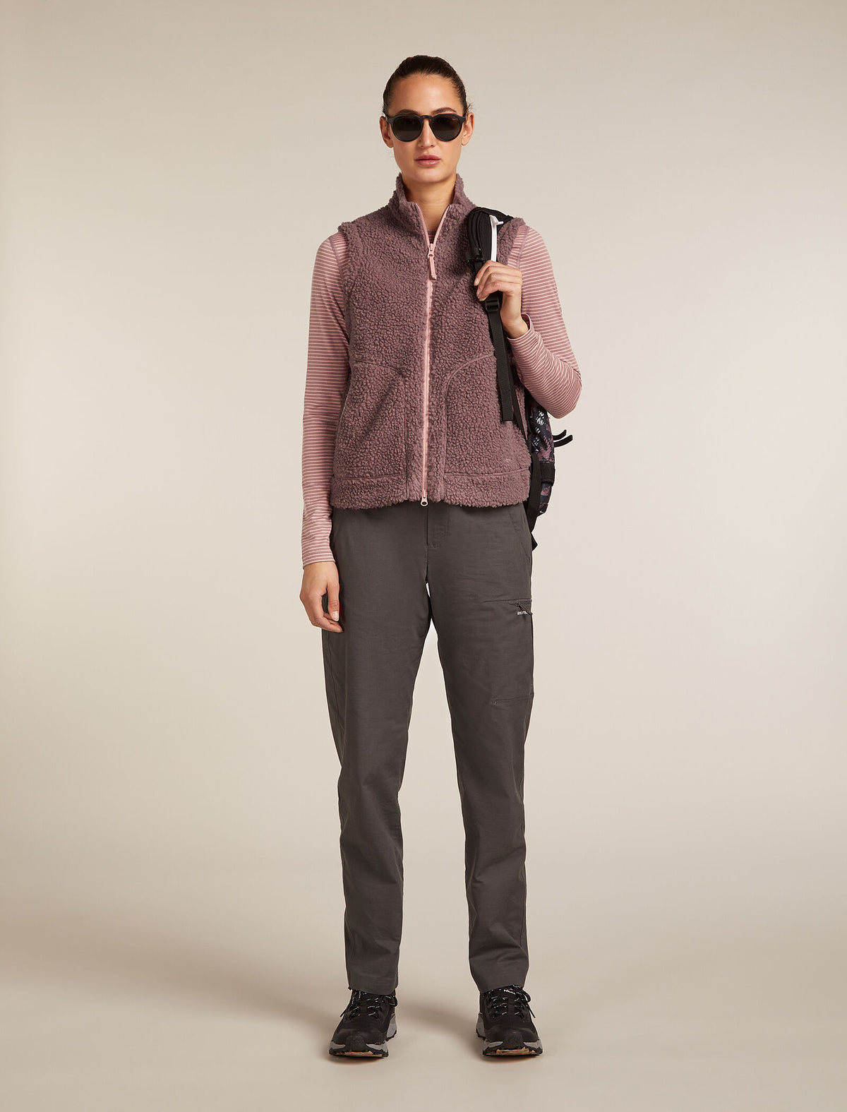 Women's Merino Blend 960 RealFleece™ High Pile Vest Summit Dk Hthr/Blush - 4