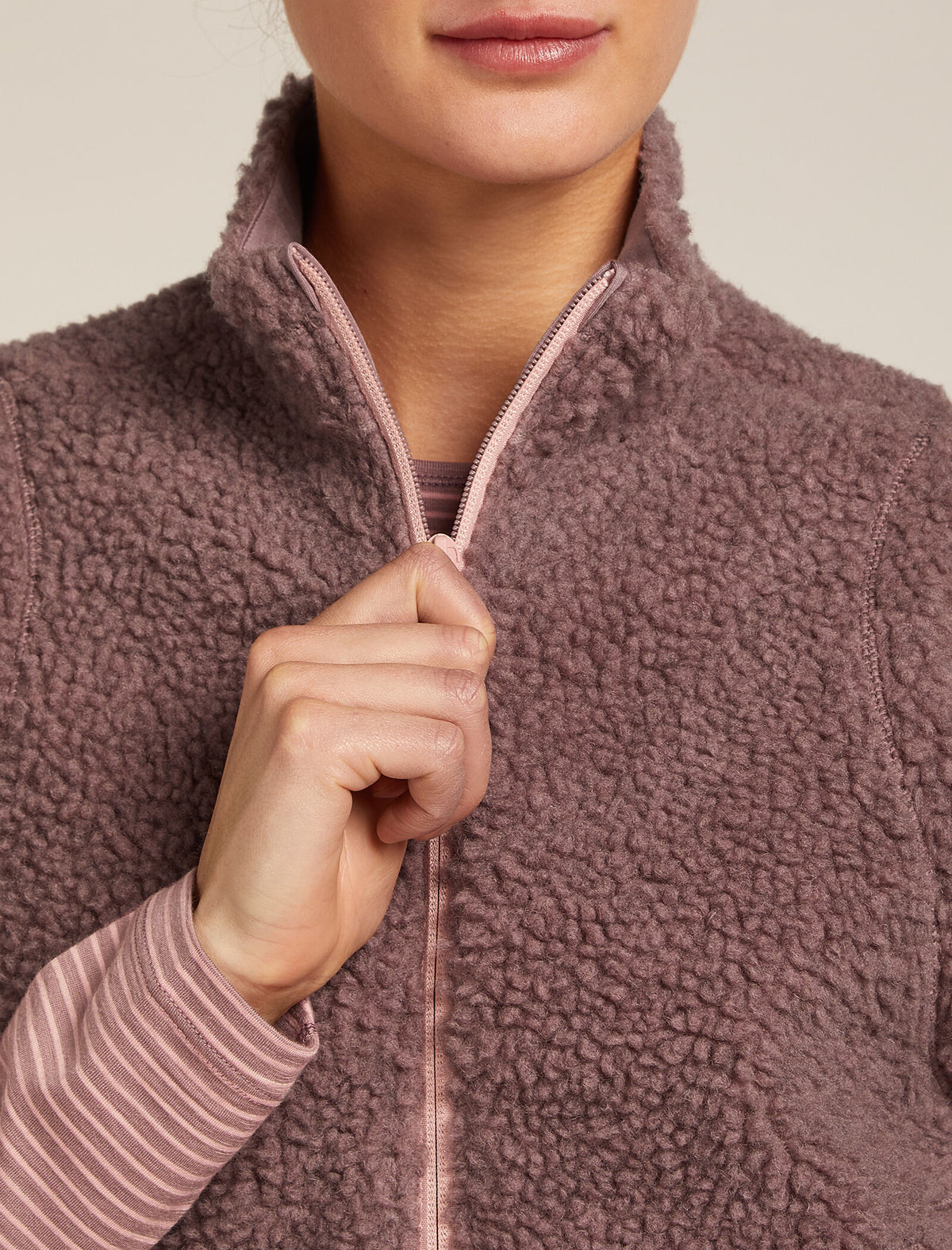 Women's Merino Blend 960 RealFleece™ High Pile Vest Summit Dk Hthr/Blush - 6