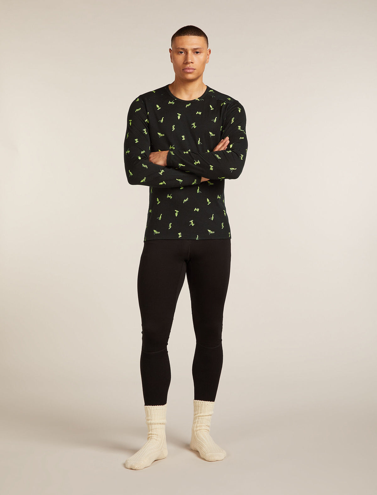 Men's 200 Oasis Thermal Top Snow Day Black/Peridot - 7