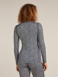 Women's 200 Oasis Thermal Top Flock Forms Midnight Navy/Snow - 2