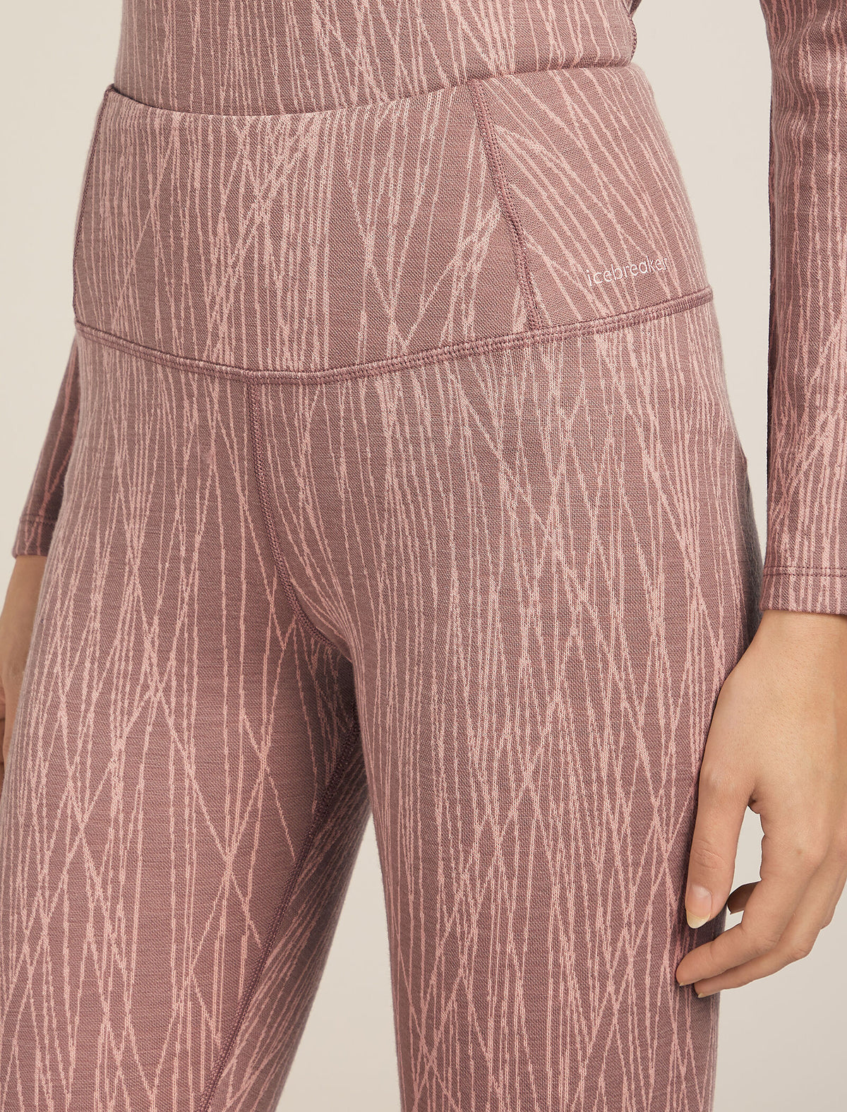 Women's 260 Tech Vertex High Rise Thermal Leggings Delta Lines Summit/Blush - 6
