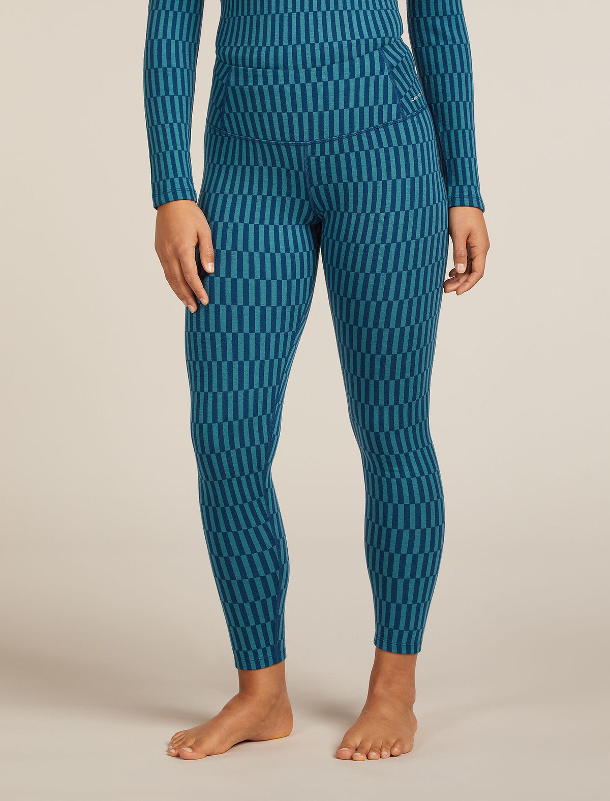 Women's 260 Tech Vertex High Rise Thermal Leggings Snow Grid Topaz/Atlantis - 1