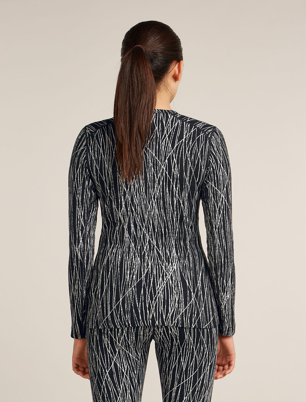 Women's 260 Tech Vertex Thermal Top Delta Lines Black/Snow - 2