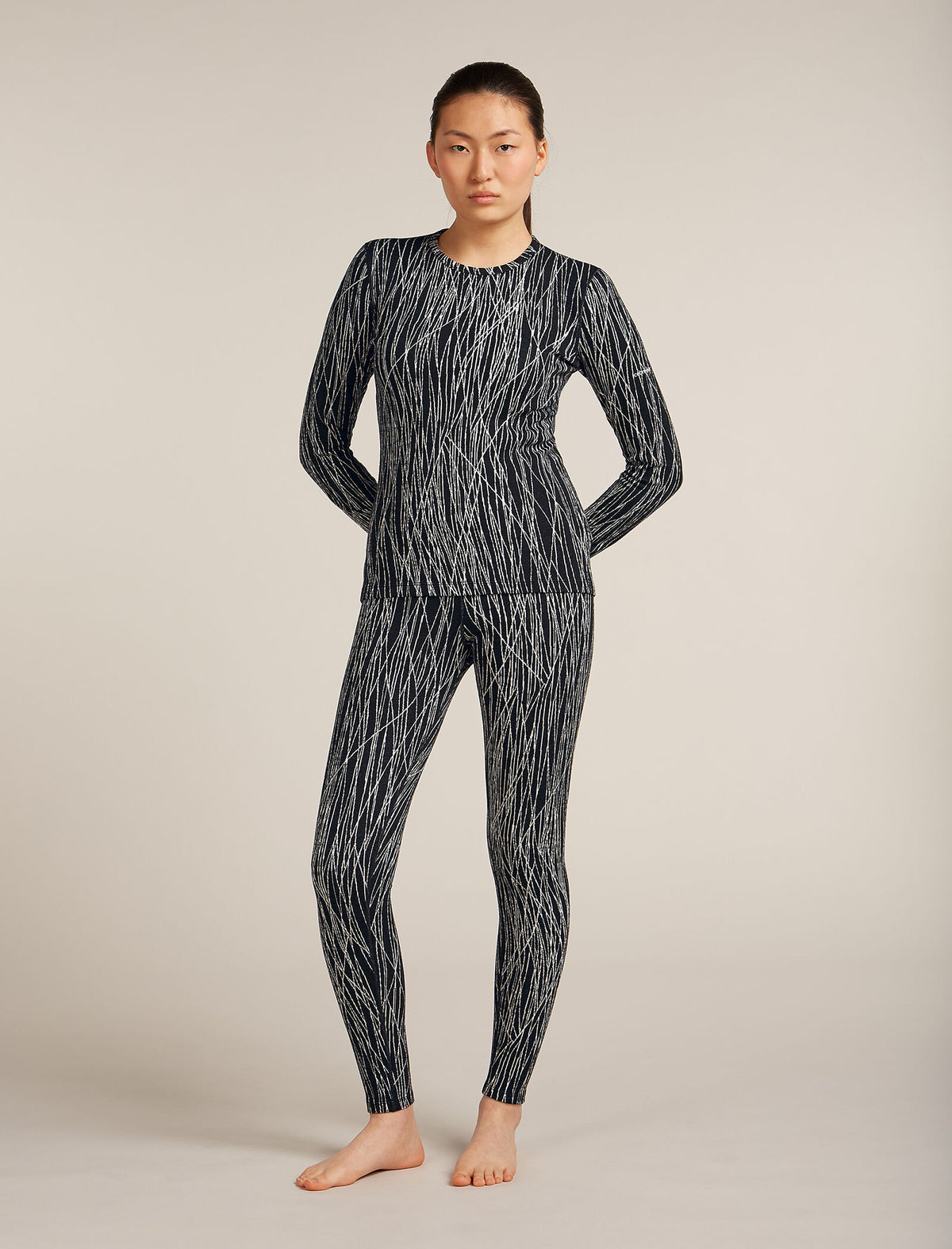 Women's 260 Tech Vertex Thermal Top Delta Lines Black/Snow - 3